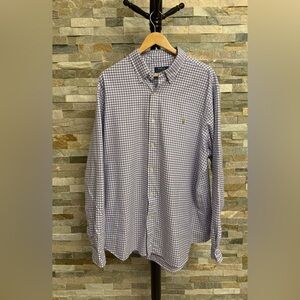 Polo Ralph Lauren Classic Fit Blue Checkered Long Sleeve Button Up Men’s XXL